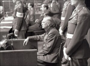 Допрос подсудимого В.Кейтеля на Нюрнбергском процессе.